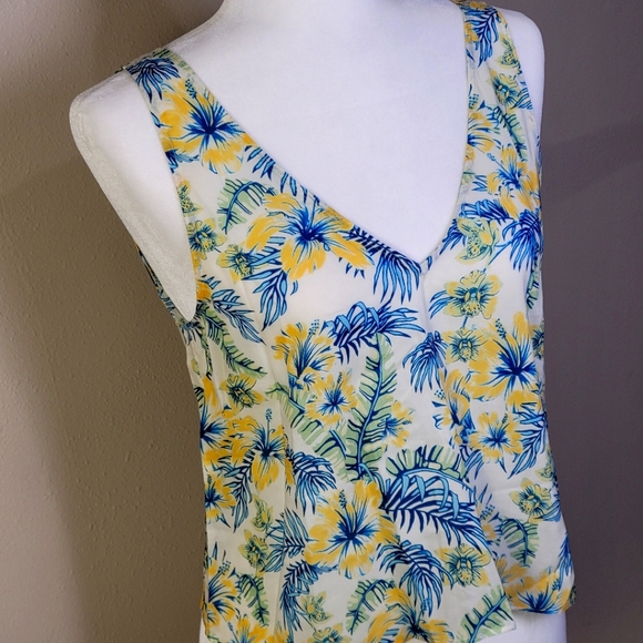 Aritzia Wilfred Free Kempner Lightweight Tie Back Flyaway Tank Top Tropical Sm - Picture 2 of 11